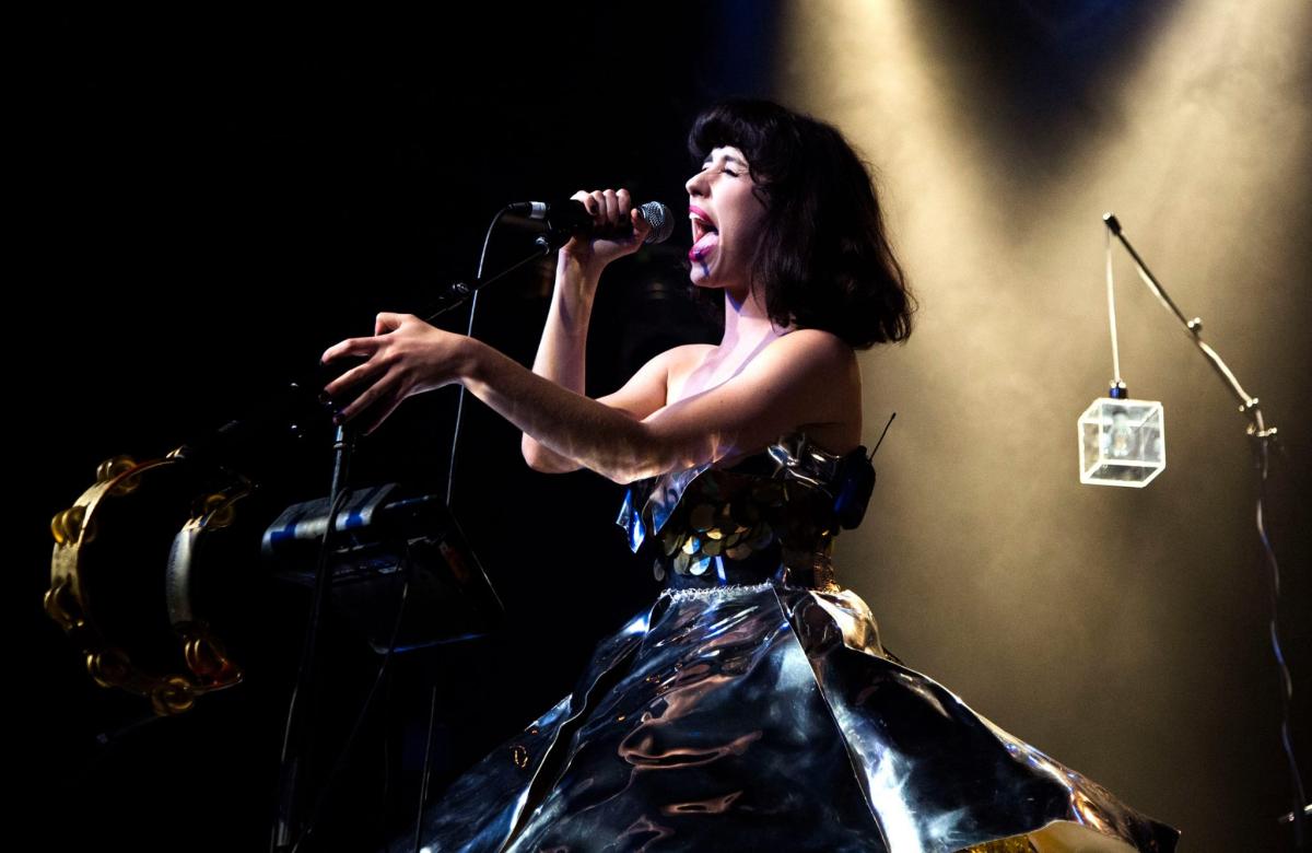 Kimbra performs onstage at the Powerstation, Auckland
